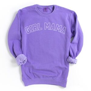 Comfort Colors Violet “Girl Mama” Crewneck Sweatshirt, Unsiex L, New